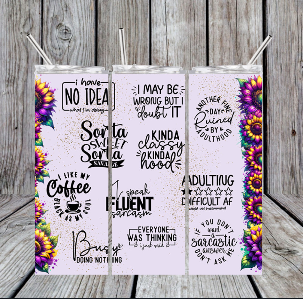 20oz Funny Sayings insulated Tumbler