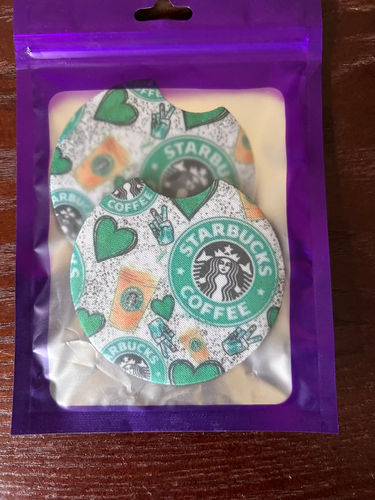 NEOPRENE CAR COASTER SET (STARBUCKS)