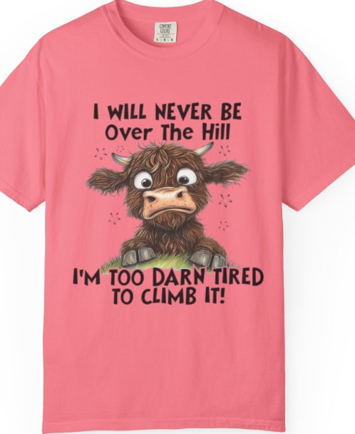 Highland Cow Over the hill T Shirt
