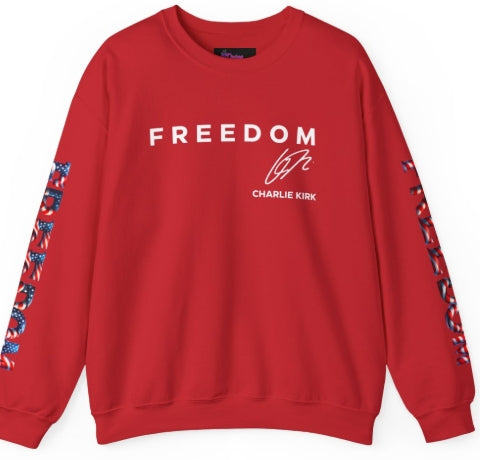 Charlie Kirk " FREEDOM" Unisex Heavy Blend™ Crewneck Sweatshirt