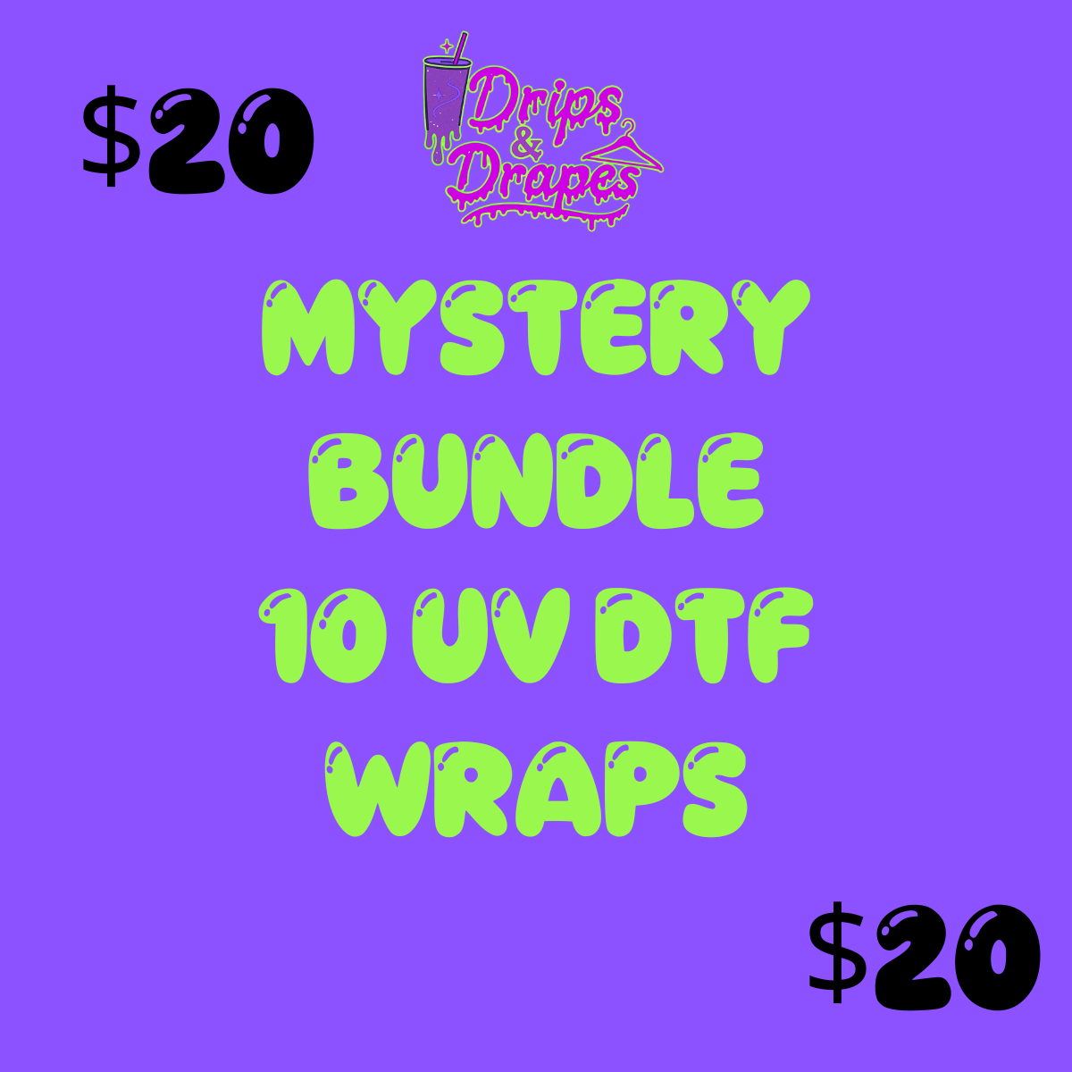 Mystery bundle (10) UV DTF CUP WRAPS