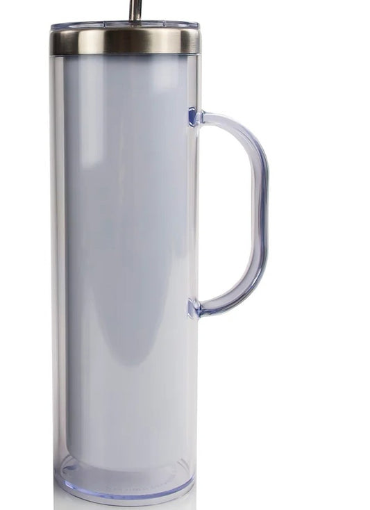 ❄️✨ Custom 20 oz Stainless Steel Snowglobe Tumblers ✨❄️ with handle