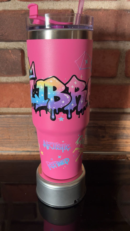 30oz PINK "LIBRA" TUMBLER