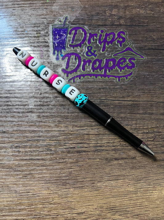 Nurse beaded Pen (black Ink)