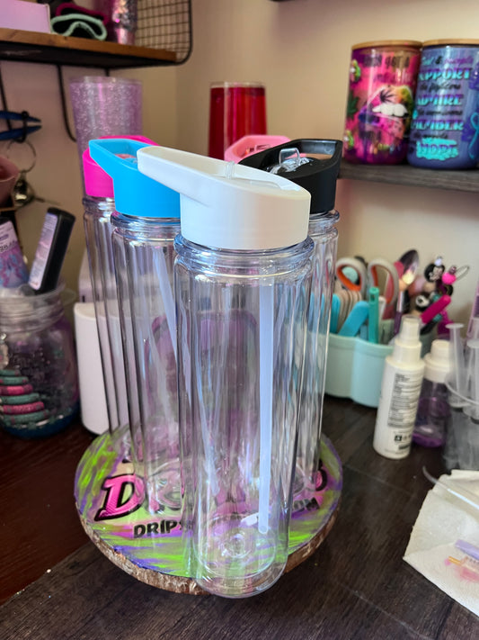 25 oz Flip Top snow globe water bottle