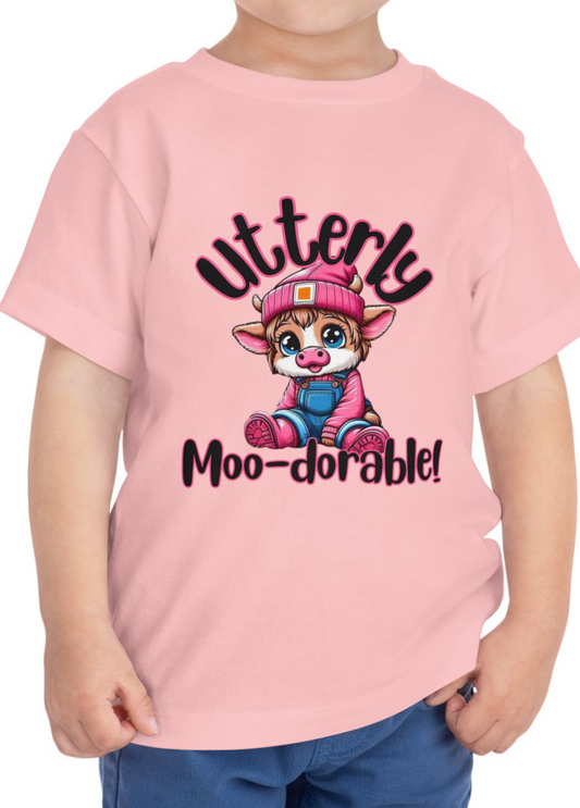 Utterly Moo-dorable Toddler Tee, Cute Shirt for Kids, Gift for Toddlers