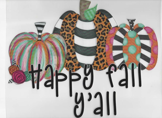 HAPPY FALL YALL COLORFUL PUMPKINS