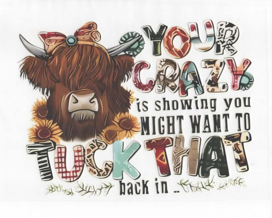 YOUR CRAZY IS SHOWING TUCK THAT BACK IN (W11)